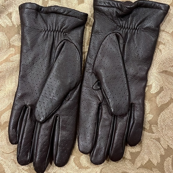 Sz L Chocolate Brown Leather Jacket - Picture 9 of 10